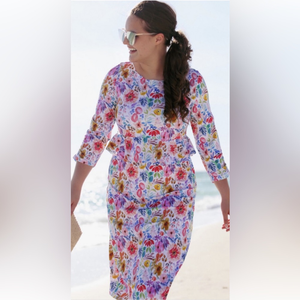 Dainty Jewells Colorful Floral Swim Dress